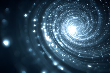 
Abstract futuristic digital background with a glowing spiral tunnel of data and information flow, a cyber technology concept. .