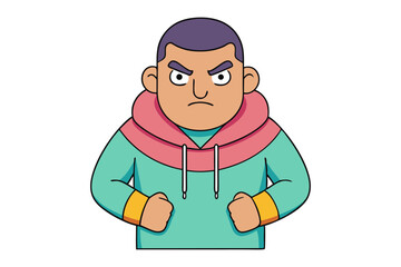 Anger Expression: This image captures a stylized portrait of a person expressing anger and frustration, their features contorted in a display of displeasure.