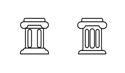 Pillar vector line icon illustration
