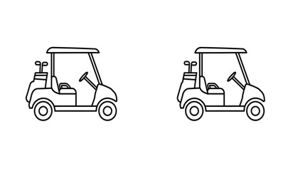 golf cart icon Simple outline illustration