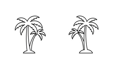Obraz premium palm tree icon Simple outline illustration