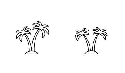 Obraz premium palm tree icon Simple outline illustration