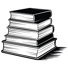 stack of books isolated