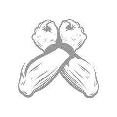 Illustration of Crossed Muscular Arms A Symbol of Strength and Fitness