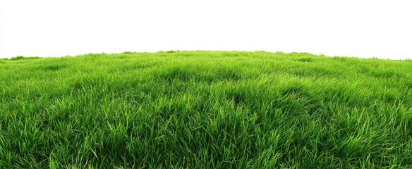 Obraz premium The vibrant green grass field under a bright, clear sky.