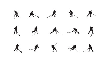 Naklejka premium Field Hockey Vector Art | Dynamic Player Illustrations & Sports Equipment Graphics for Branding & Design.