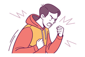 Anger Manifest: A stylized illustration captures the essence of frustration as an individual, fist clenched, confronts an invisible foe or setback.