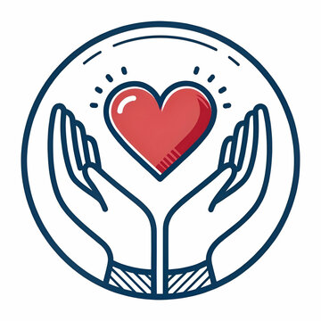 recommend clip art: charity logo hands supporting heart icon
