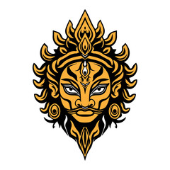 Divine Guardian – Stylized Deity Mask Art