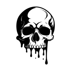 Melting Skull Ink Art