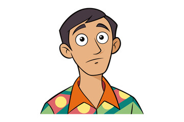 Obraz premium Worried Man Cartoon Portrait 