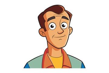 Cheerful Portrait: A vibrant illustration of a friendly individual radiating approachability, perfect for conveying trust and positivity. 