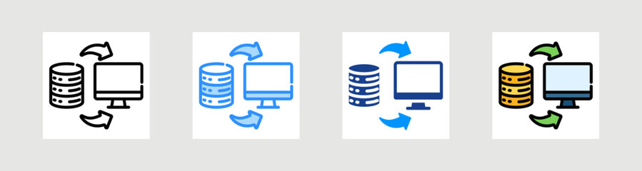 Data Transfer Icon Collection Set Multiple Style