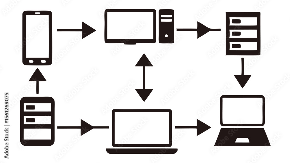 Poster set of computer icons