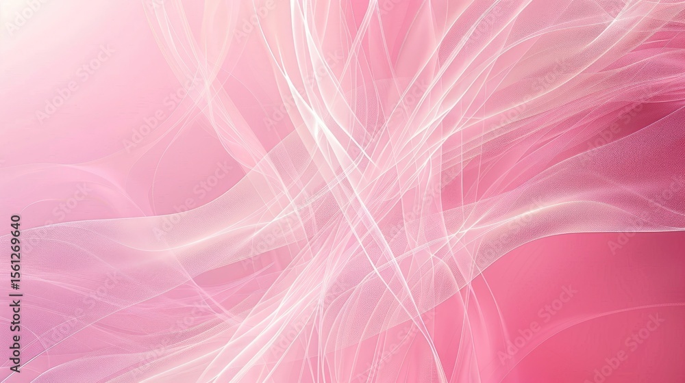 Poster Abstract pink background with thin white lines and soft gradient lighting
