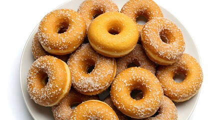 Pile of Sugar-Coated Donuts - Sweet Bakery Indulgence