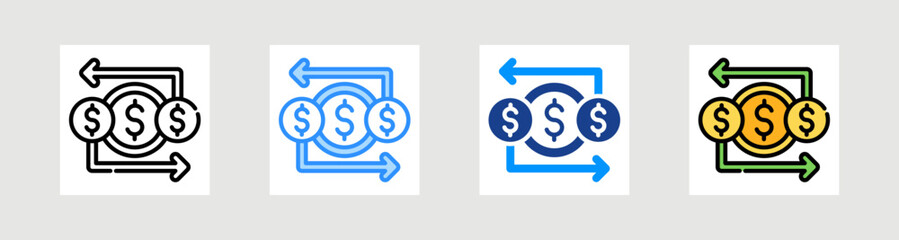 Obraz premium Cash Flow Icon Collection Set Multiple Style