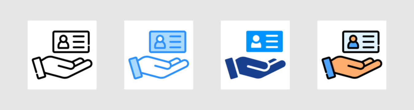 Business Card Icon Collection Set Multiple Style