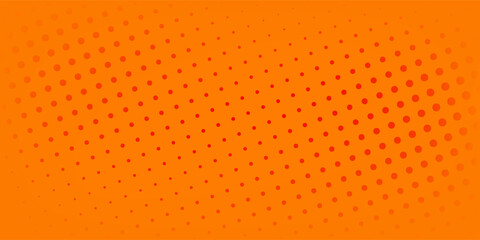 Fototapeta premium Dots halftone orange color pattern gradient texture with technology digital background. Modern nice