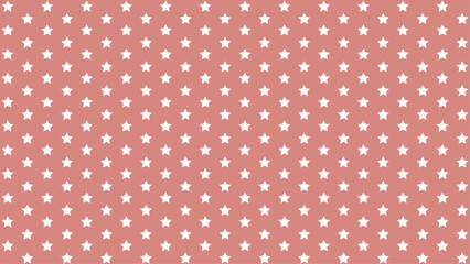 White star pattern on muted red background. Seamless baby shower design, nursery wallpaper, kids fabric, simple cute vector, pastel celestial starry sky repeat.