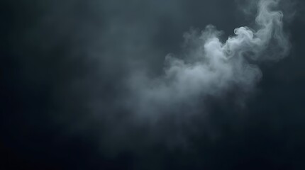 Fototapeta premium Abstract Smoke Texture Ethereal White Vapor on Dark Background