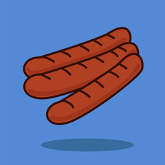 grilled sausage illustration clip art