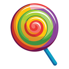Swirled rainbow lollipop