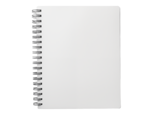 White notebook isolated on transparent background