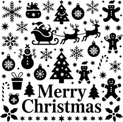 Obraz premium Festive Christmas Collage A Joyful Holiday Season Celebration with Classic Icons and Merry Christmas Wishes Conveyed