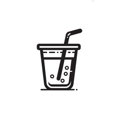 Simple glass drink icon design vector