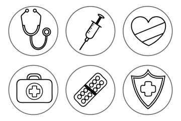 medical icons set