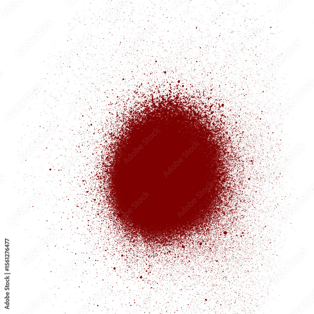 Poster crimson spray paint splatter on transparent backdrop a high-resolution image of red paint for artist