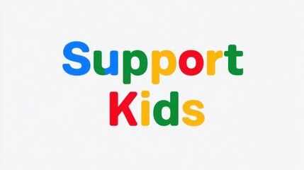 Fototapeta premium Colorful minimalistic vector illustration promoting support for children in need through vibrant typography. Child Support Awareness Month