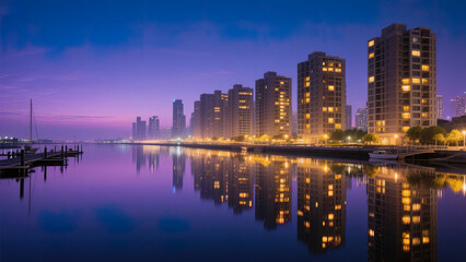 Naklejka premium vancouver skyline at night