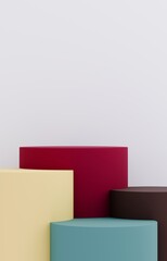 3D背景素材_円柱_カラフル