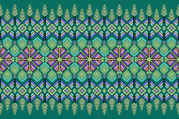 Geometric pixelated Arabic patterns on the fabric reflect the ornate and ethnicity,grid floral,grid colourful, backgrounds, seamless grid design for carpet,textile,textured,wallpaper,print,decorate