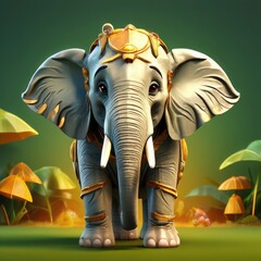 an AI Image Generator, Adorable Cartoon Elephant i