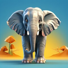 an AI Image Generator, Adorable Cartoon Elephant i