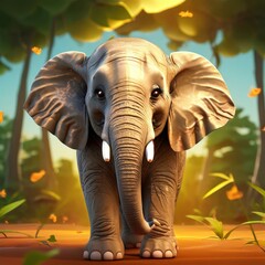 an AI Image Generator, Adorable Cartoon Elephant i