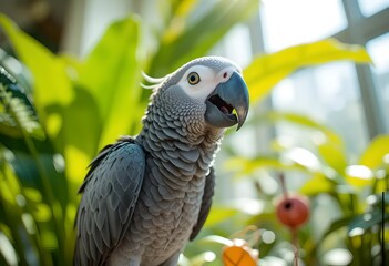 Fototapeta premium Majestic African Grey Parrot