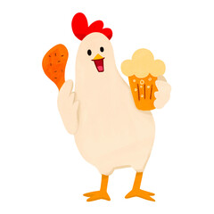 chicken character vector isolated illustration	
