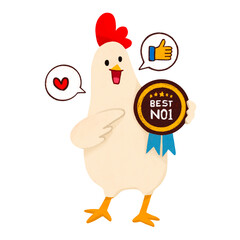 chicken character vector isolated illustration	
