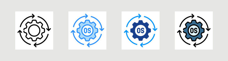 Operating System Icon Collection Set Multiple Style