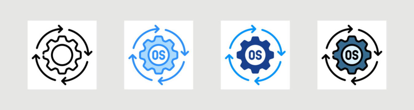 Operating System Icon Collection Set Multiple Style