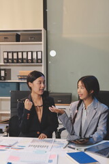 Accounting company provide finance and taxation planning for profitable cash flow, Auditor and accountant team working in office, analyze financial data and accounting record with calculator.Insight