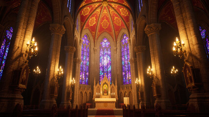 Obraz premium interior of st vitus cathedral in prague