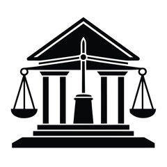 courthousebuilding with scales of justice minim