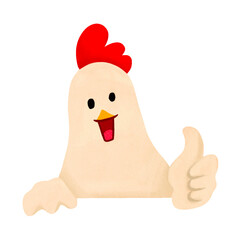 chicken character vector isolated illustration	
