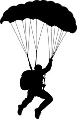 Man skydiving silhouette illustration