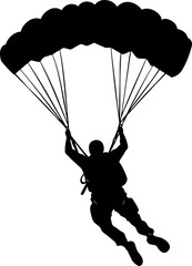 Man skydiving silhouette illustration
